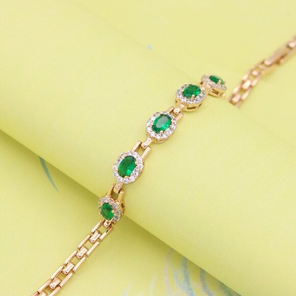 "Elegant Rose Gold Evil Eye Bracelet in Gold Plated Brass, XPBL1014 - Picture 3 of 12